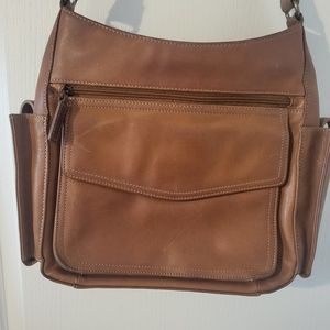 Fossil Brown Genuine Leather Shoulder Bag Purse Handbag Crossbody Vintage